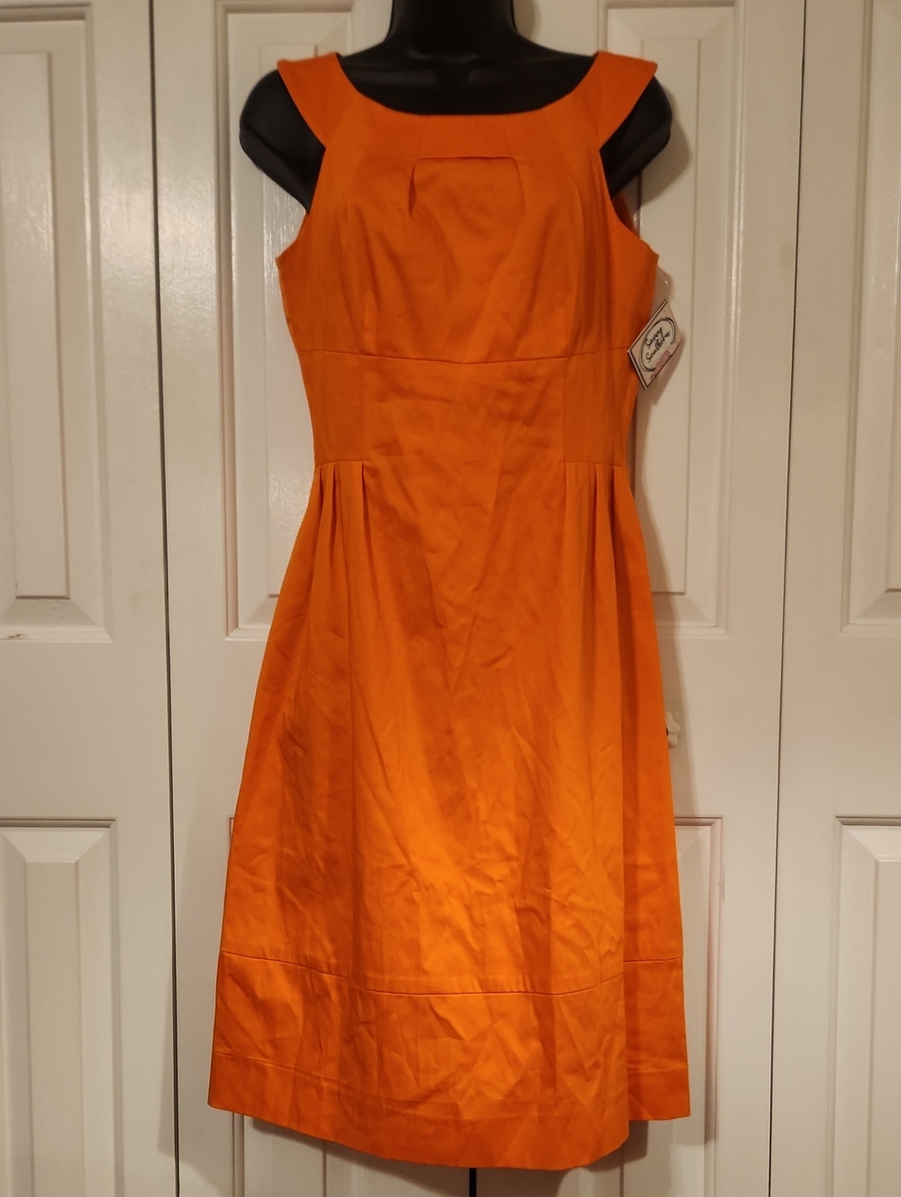 Orange Sleeveless Fit-and-Flare Dress - Brand: Calvin Klein - Womens Size 10